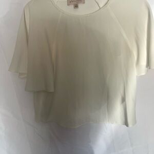 Philosophy Cream Ruffled Crop Blouse